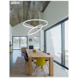 Nova Luce DEA több ágú függeszték, fehér, 3000K melegfehér, beépített LED, 1x85W, 4500 lm, 17222002D