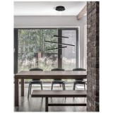 Nova Luce EBEN több ágú függeszték, fekete, 3000K melegfehér, beépített LED, 1x40W, 2890 lm, 9010033