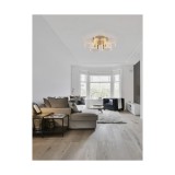 Nova Luce GATLIN mennyezeti lámpa, arany, 3000K melegfehér, beépített LED, 1x28W, 1300 lm, 9756712