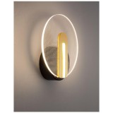 Nova Luce GENTI fali lámpa, fekete, 3000K melegfehér, beépített LED, 1x7W, 596 lm, 9545401