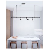 Nova Luce GRAMMI 02 függesztett sín szerkezet, decorative mágneses sínrendszerhez, fekete, max. 100W, 9180564