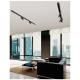 Nova Luce HARN sínre szerelhető lámpa, profile mágnes profilos sínrendszerhez, állítható dőlésszög, fekete, 3000K melegfehér, beépített LED, 1x15W, 1200 lm, 9136124