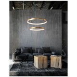 Nova Luce LEON több ágú függeszték, matt arany, 3000K melegfehér, beépített LED, 1x65W, 3900 lm, 8100281