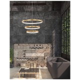 Nova Luce LEON több ágú függeszték, matt arany, 3000K melegfehér, beépített LED, 1x83W, 4980 lm, 9501430