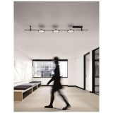 Nova Luce LIBO sínre szerelhető lámpa, wall fali mágneses dekor sínrendszerhez, fekete, 3000K melegfehér, beépített LED, 1x15W, 900 lm, 9180015