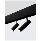 Nova Luce NAP sínre szerelhető lámpa, profile mágnes profilos sínrendszerhez, forgatható lámpafejjel, fekete, 4000K természetes fehér, beépített LED, 1x10W, 800 lm, 8252009