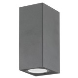 Nova Luce NERO kültéri fali lámpa, szürke, GU10-MR16 foglalattal, max. 2x35W, 710042