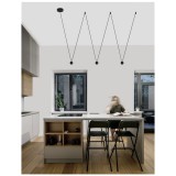 Nova Luce NOCCI több ágú függeszték, fekete, 3000K melegfehér, beépített LED, 1x13W, 660 lm, 9303941