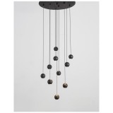 Nova Luce NOCCI több ágú függeszték, fekete, 3000K melegfehér, beépített LED, 1x45W, 1860 lm, 9303952