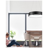 Nova Luce RANDO 1 ágú függeszték, fekete, 3000K melegfehér, beépített LED, 1x42W, 2520 lm, 6167220