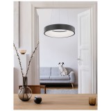 Nova Luce RANDO THIN 1 ágú függeszték, fekete, 3000K melegfehér, beépített LED, 30W, 1845 lm, 9453431