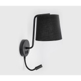 Nova Luce SAGE fali lámpa, olvasókarral, fekete, 3000K melegfehér, E27, beépített LED foglalattal, max. 1x12W, 190 lm, 9129330