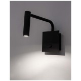 Nova Luce SICILY fali lámpa, fekete, 3000K melegfehér, beépített LED, 1x3W, 190 lm, 7140181