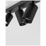 Nova Luce TOD spotlámpa, falra/mennyezetre szerelhető, 3 db billenthető lámpafejjel, fekete, GU10 foglalattal, max. 3x10W, 9012302