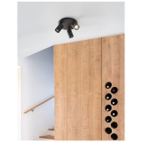 Nova Luce TOD spotlámpa, mennyezetre szerelhető, 3 db billenthető lámpafejjel, fekete, GU10 foglalattal, max. 3x10W, 9012282