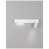 Nova Luce VIDA fali lámpa, olvasókarral, kapcsolóval, fehér, 3000K melegfehér, beépített LED, 1x5W, 350 lm, 9533523