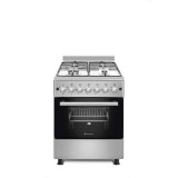 Novacook F6B40EF INX inox, szabadonálló, gáz, kombinált, főzőzóna: 4, sütő:66L, grill, tűzhely