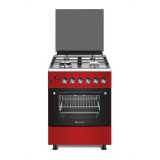 Novacook F6TS40EG-R Exclusive Line 60 meggypiros, szabadonálló, gáz, kombinált, főzőzóna: 4, sütő:66L, grill, tűzhely