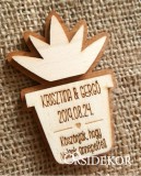 Növény formájú 3D hűtőmágnes fából