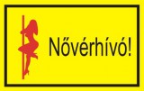 "Nővérhívó!" öntapadó felirat, sárga, 150x100mm