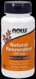 NOW Foods Natural Resveratrol 200mg  (60 kapszula)