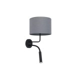 Nowodvorski HOTEL fali lámpa, olvasókarral, szürke, E27 foglalattal, 1x42W, TL-9071