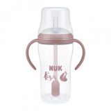 NUK Perfect Match tanuló cumisüveg szívószállal BEAR 260 ml