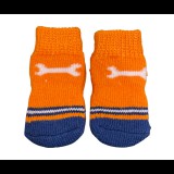 Nunbell Csontocskás narancssárga kutyazokni, csúszásgátló talppal, L-es
