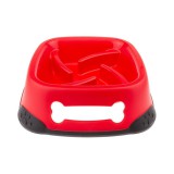 Nunbell Csúszásmentes csontos habzsolásgátló,evéslassító tál - Piros