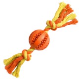 Nunbell Denta Fun fogtisztító gumilabda kötéllel, 5 cm, narancssárga