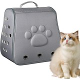 Nunbell Összecsukható kisállat hátizsák mancs mintával ,szürke - 38x27cm