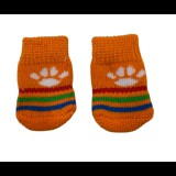 Nunbell Tappancsos narancssárga kutyazokni, csúszásgátló talppal, M-es