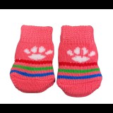 Nunbell Tappancsos rózsaszín kutyazokni, csúszásgátló talppal, M-es