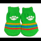 Nunbell Tappancsos zöld kutyazokni, csúszásgátló talppal, S-es