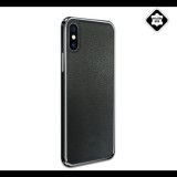 NXE műanyag telefonvédő (valódi bőr hátlap) FEKETE [Apple iPhone XS Max 6.5] (5996457825790) - Telefontok