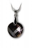 Nyaklánc, kerek formájú, Black Diamond SWAROVSKI® medállal, 18mm ART CRYSTELLA®