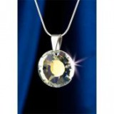 Nyaklánc, Nap formájú, fehér színjátszós SWAROVSKI® kristállyal, 19mm, ART CRYSTELLA®