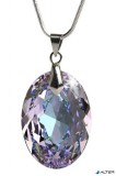 Nyaklánc, ovális formájú, ametiszt lila SWAROVSKI® kristállyal, 16 mm ART CRYSTELLA®