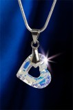 Nyaklánc, szív formájú, fehér színjátszós SWAROVSKI&reg; kristállyal, 17 mm, ART CRYSTELLA&reg; (RSWL029)