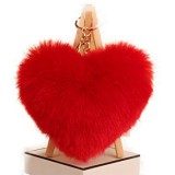 Nyúlszőr Red  Heart pom-pom kulcstartó és táskadísz