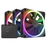 NZXT F120 RGB Triple Pack, 3 x 120 mm RGB ventilátor, RGB kontroller, fekete - RF-R12TF-B1