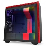 NZXT H710i táp nélküli ablakos ház matt fekete-piros (CA-H710i-BR) (CA-H710i-BR) - Számítógépház