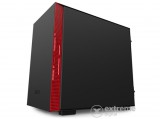 NZXT mITX, H210i számítógépház, matt fekete/piros, CA-H210I-BR