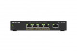 NETGEAR 5-Port Gigabit Ethernet PoE+ Plus Switch (GS305EP) Vezérelt L2/L3 Gigabit Ethernet (10/100/1000) PoE Fekete