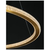 Nova Luce 1 ágú függeszték, kristály hatású, arany, 3000K melegfehér, beépített LED, 1x48W, 3264 lm, 9011138