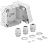 OBO 2005034 X04 G M20 LGR Leágazódoboz 3 db V-TEC VM és 3x116 tömszelencével és ellenanyával 114x114x78mm