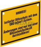 OBO 5408059 isCon HWS EN Figyelmeztető tábla obo iscon-rendszer 150x100mm sárga