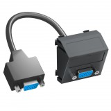 OBO 6104673 MTS-VGA F SWGR1 Modul 45 Vga Csatlakozó Aljzat kábellel hüvely-hüvely 45x45mm szürkésfekete polikarbonát
