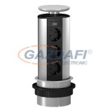 OBO 6116866 DBV-A3E D3S Deskbox, Lesüllyeszthető asztallapba szerelhető eloxált alumínium