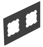 OBO 7408180 T12L P2S 9011 Fedlap 2xEK, T12L-hez 142x88mm grafitszürke PVC